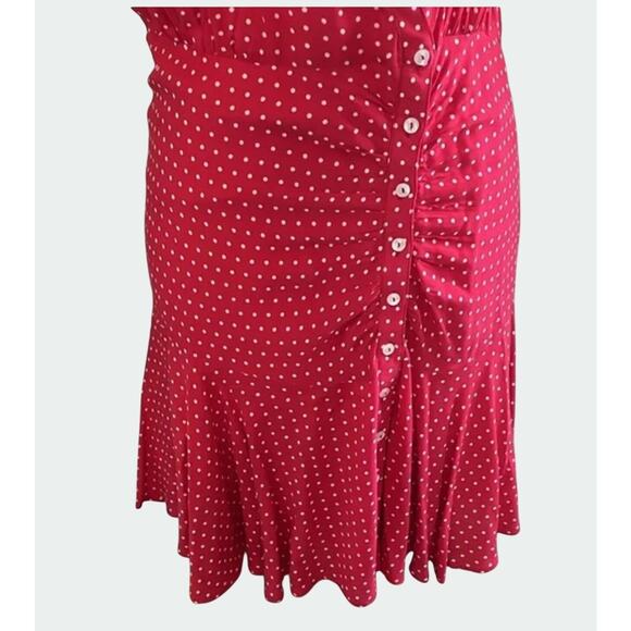 Free People Pippa Polka-Dot Mini Sz XL Button-Down Dress Y2K Feminine Cottage - Picture 5 of 16